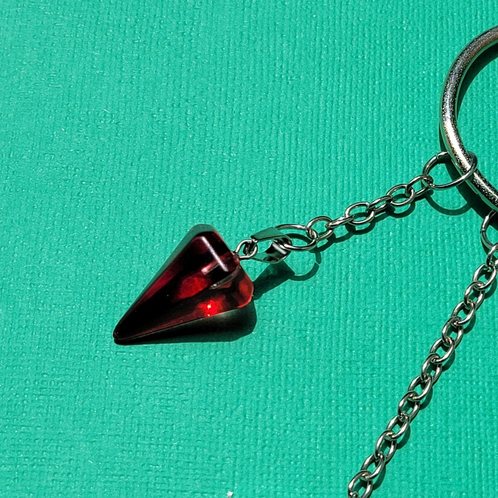 Handmade vampire themed silver keychain goth romantic vampy whimsigoth spooky - Picture 6 of 9